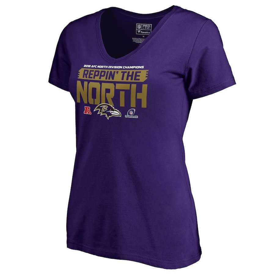 Women Ravens Purple 2018 NFL Playoffs Reppin' The North T-Shirt,We sell and wholesale Women Ravens Purple 2018 NFL Playoffs Reppin' The North T-Shirt on line form chian!